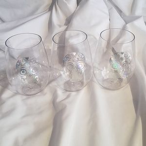 HALLOWEEN SKELETON plastic wine glasses